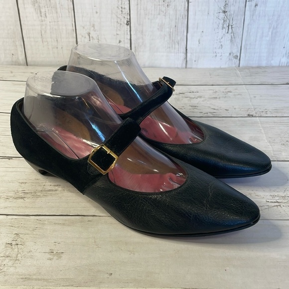 Vintage Nina Kitten Heel  Suede and Leather Mary Jane - Picture 1 of 13